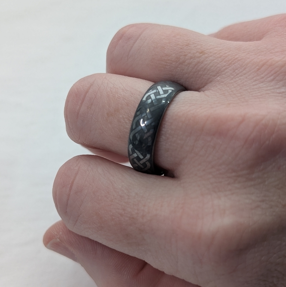 Triton Celtic Knot Tungsten Men's Wedding Band Ring Size 10 - Picture 5 of 7